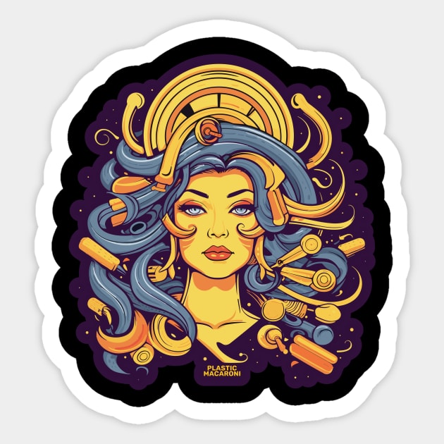 Plastic Macaroni Boho Trippy Hippy Gnocchi Sticker by BoobRoss